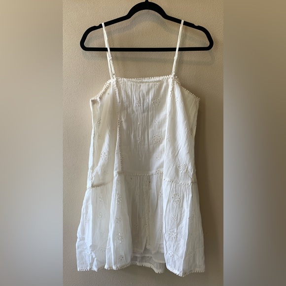 Aerie eyelet spaghetti strap sundress in ivory, size small - Picture 2 of 4